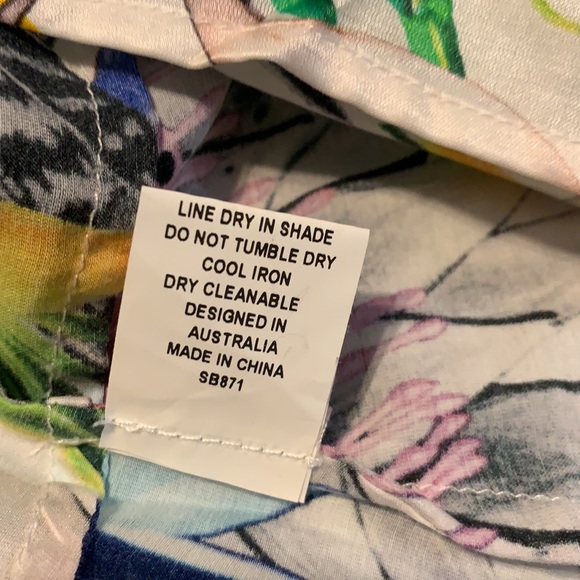 SUBOO Tropical Print A-line Tank Sz 2 NWT - Picture 6 of 6